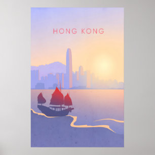 Hongkong Minimal Reiseplakat Poster