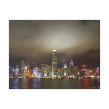 Hongkong Modern City Chic Skyline Postcard