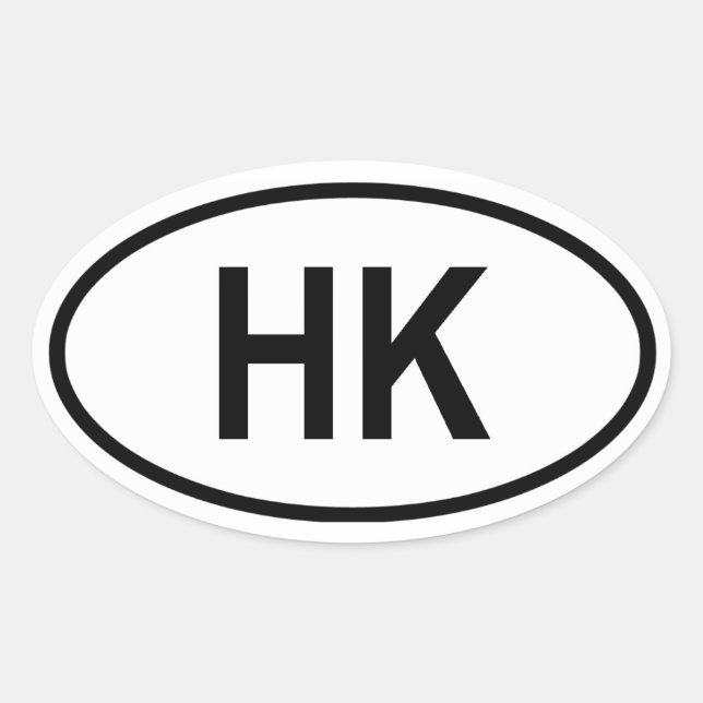 Hongkong Ovaler Aufkleber (Vorderseite)