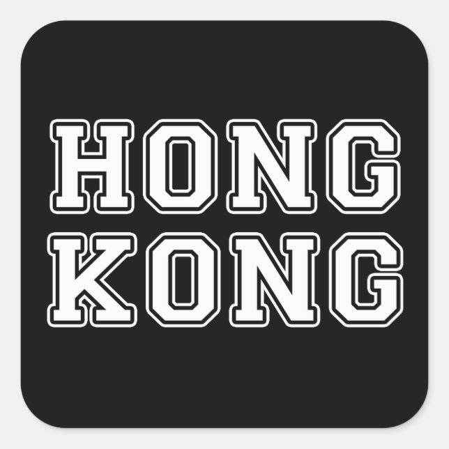 Hongkong Quadratischer Aufkleber (Vorderseite)