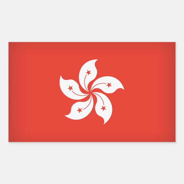 Hongkong Rechteckiger Aufkleber (Vorderseite)