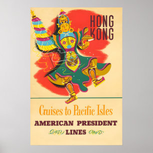 Hongkong-Reiseposter - American President Lines Poster