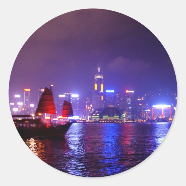 Hongkong Runder Aufkleber (Vorderseite)