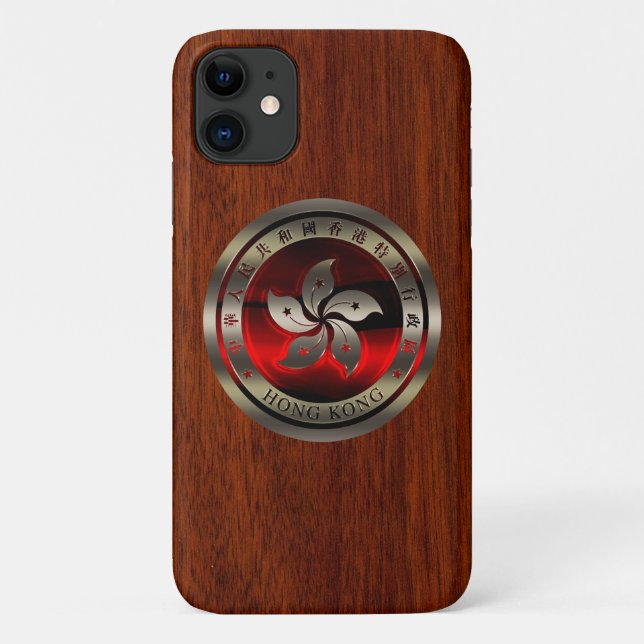 Hongkong-Siegel auf Mahogany Print Case-Mate iPhone Hülle (Rückseite)