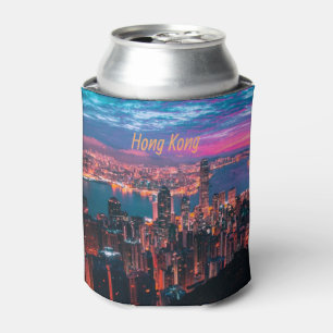 Hongkong Skycraper Skyline Night Lights Dosenkühler