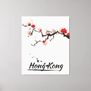 Hongkong Vintage Reise Kunst Leinwanddruck