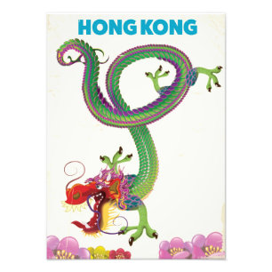 Hongkong Vintages Reiseplakat Fotodruck