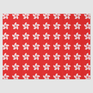 Hongkong White Orchid Symbol auf Rot Seidenpapier