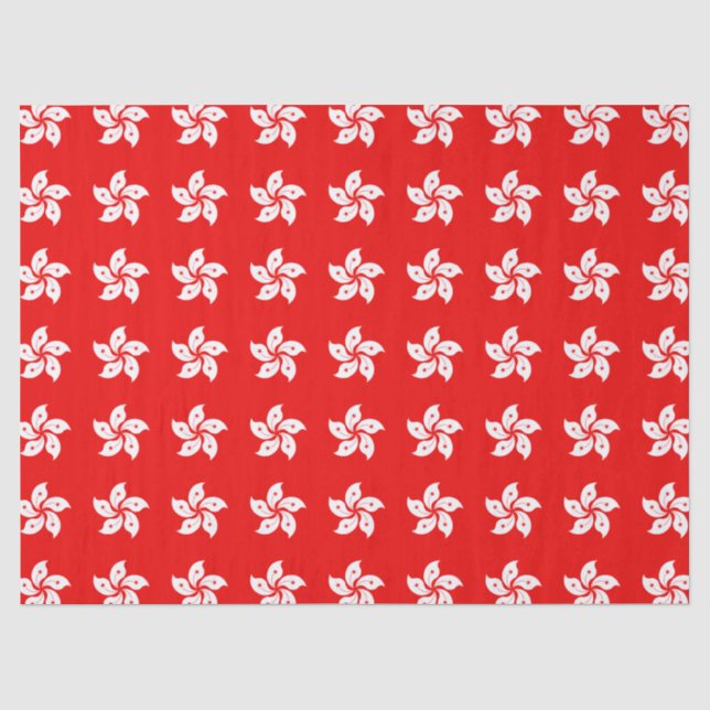 Hongkong White Orchid Symbol auf Rot Seidenpapier (Vorderseite)
