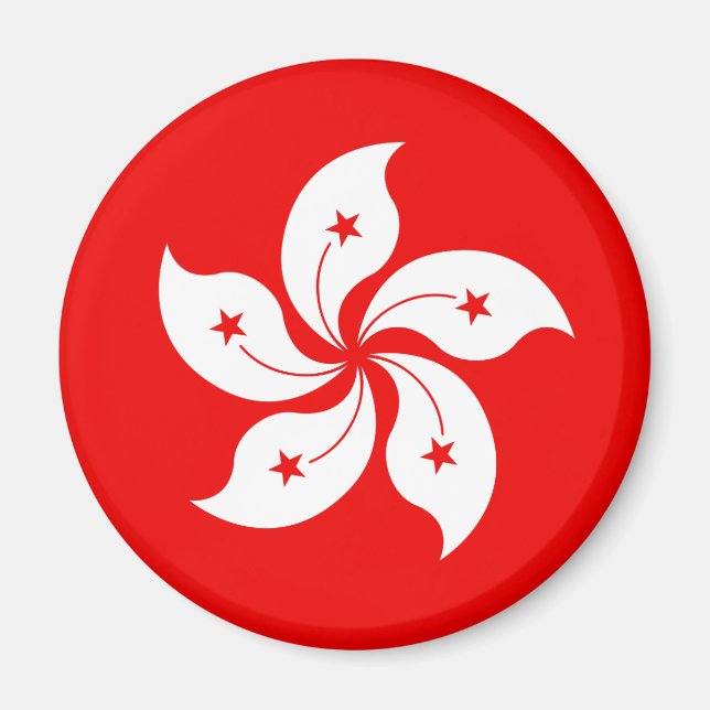 Hongkong White Orchid Symbol Magnet (Vorne)