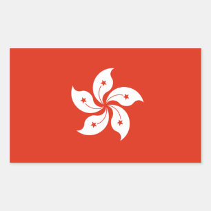 Hongkonger Flagge. China/Chinesisch Rechteckiger Aufkleber