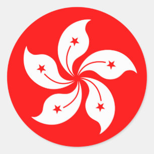 Hongkonger Flagge "Classic" Runder Aufkleber