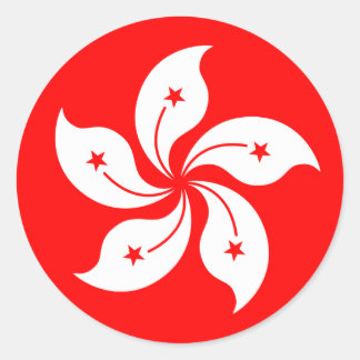 Hongkonger Flagge "Classic" Runder Aufkleber