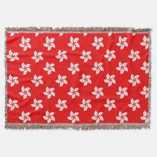 Hongkonger Flagge Weißer Orchid auf Rot Decke