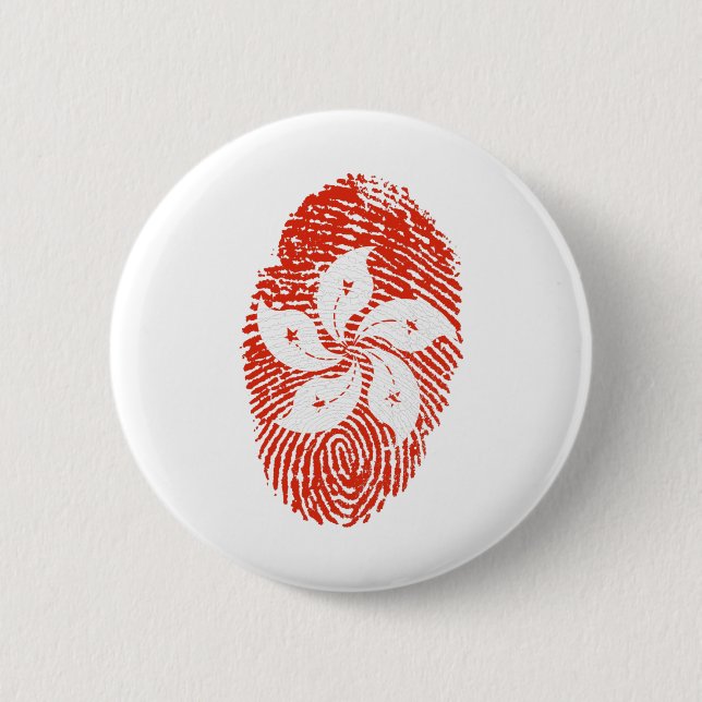 Hongkonger Flaggen Fingerprint Landespreis Button (Vorderseite)