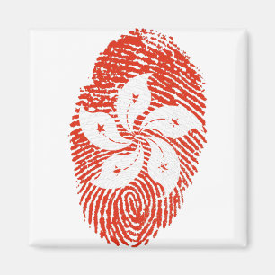 Hongkonger Flaggen Fingerprint Landespreis Magnet
