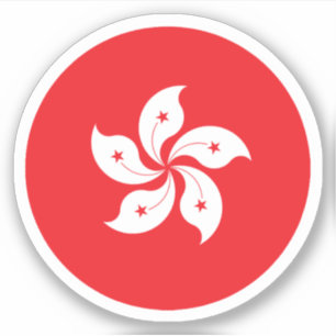 Hongkonger Flaggenrundkleber Aufkleber