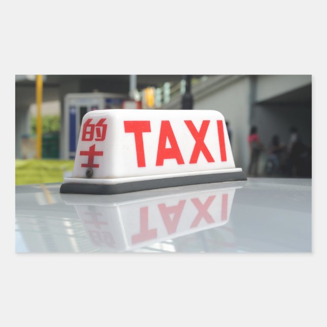 Hongkonger Taxi Rechteckiger Aufkleber (Vorderseite)