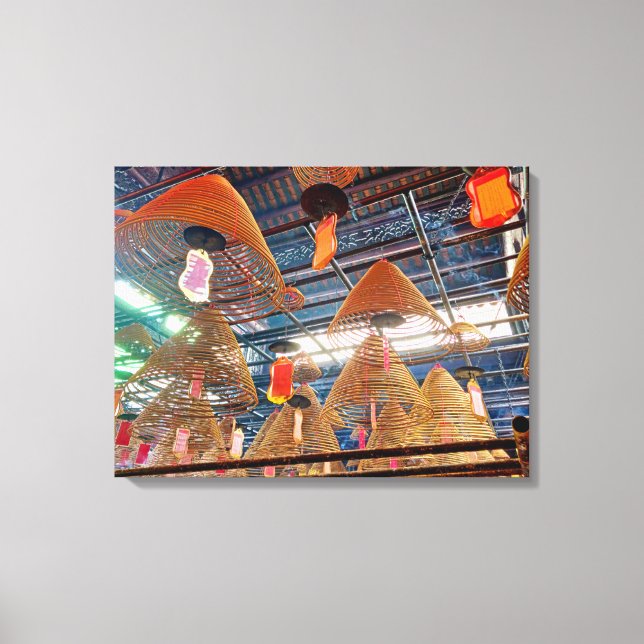 Hongkonger Tempel Räucherstäbchen Leinwand (Vorderseite)