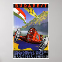 Hongrie Budapest Poster Vintage voyage restauré