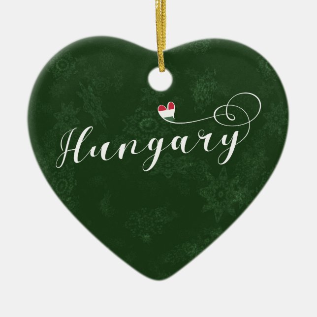 Hongrie Coeur, ornement d'arbre de Noël (Devant)