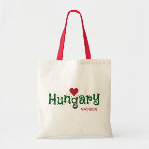 Hongrie Love nom personnalisé sacs fourre-tout
