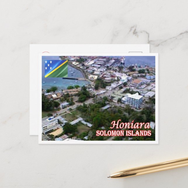 Honiara - Luftaufnahme - Salomonen - Postkarte (Vorderseite/Rückseite Beispiel)