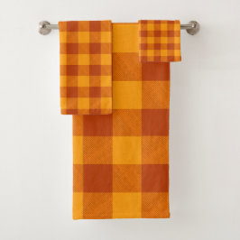 Honig-Amber-Buffalo-Karo Badhandtuch Set