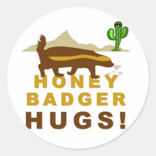 Honig-Badger-Hugs Runder Aufkleber