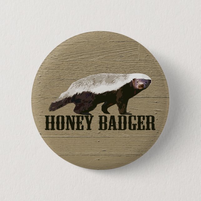 Honig-Badger-Wildtier Button (Vorderseite)