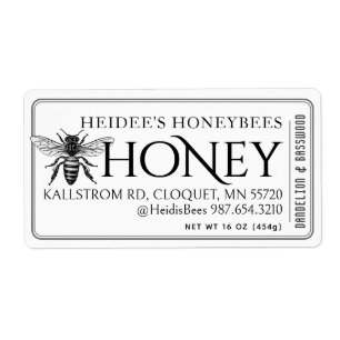 Honig bearbeitbares Etikett Vintage Bienengrenze