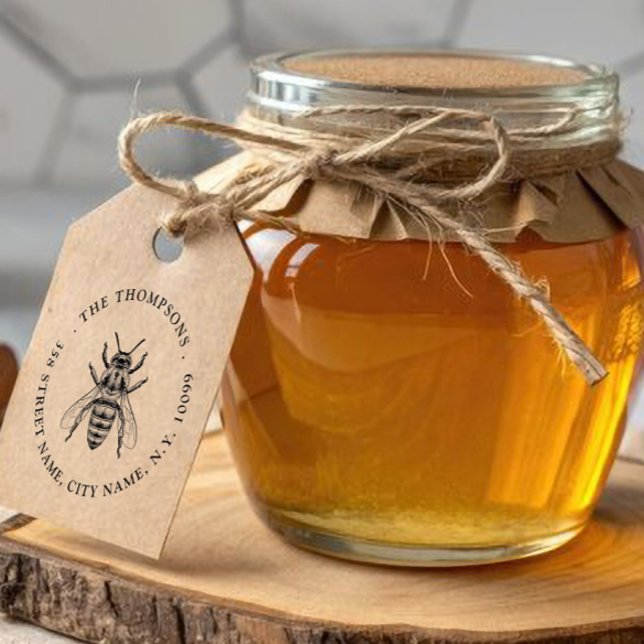 Honig Biene Familienname Vintage Gummistempel (Von Creator hochgeladen)