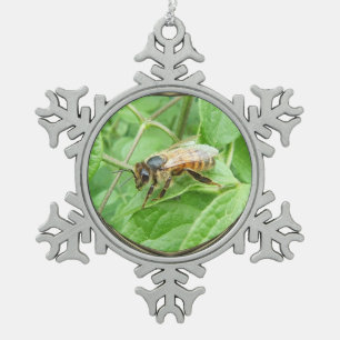 Honig-Biene ~ Zinnverzierung Schneeflocken Zinn-Ornament