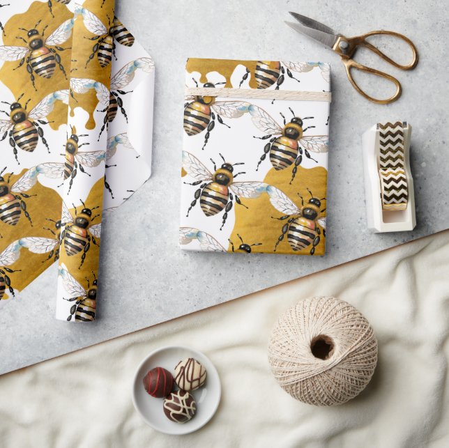 Honig Bienen Gold Honig Geschenkpapier (Kunsthandwerk)
