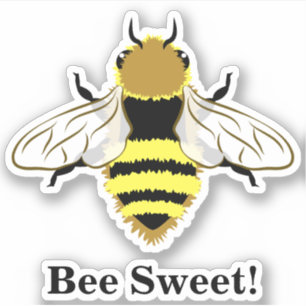Honig-Bienen-Grafik mit kundenspezifischem Text Aufkleber