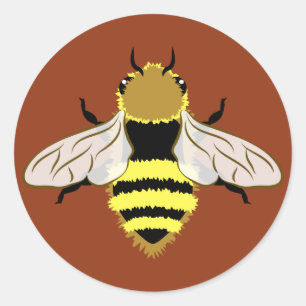 Honig-Bienen-Grafik Runder Aufkleber