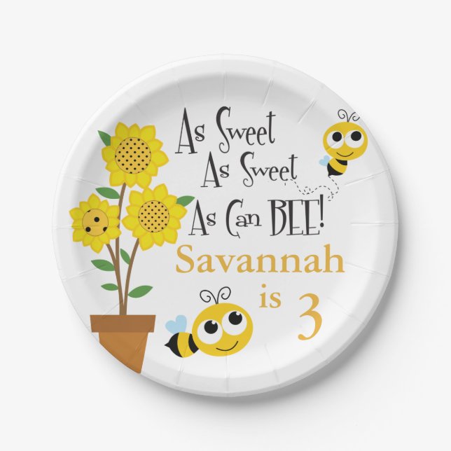Honig-Bienen-Party-Teller Pappteller (Vorderseite)