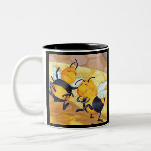 Honig-Bienen-Tanz/Tasse Zweifarbige Tasse