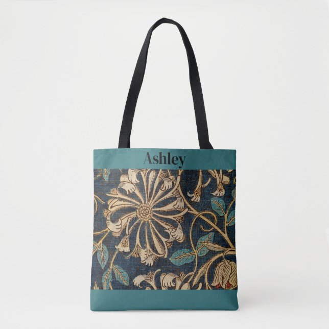 Honig Blumendesign, Blues, Bräune, Rot, Tasche (Vorderseite)