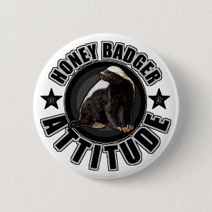 Honig-Dachs HALTUNG - runder Entwurf Button