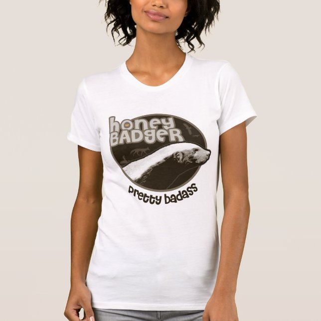 Honig-Dachs hübsches Badass (Licht) T-Shirt (Vorderseite)