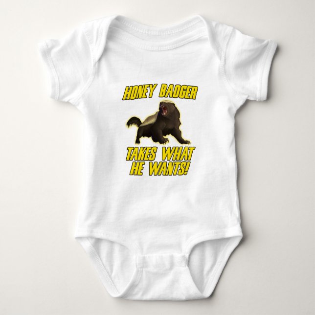 Honig-Dachs nimmt, was er will Baby Strampler (Vorderseite)