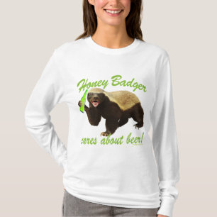 Honig-Dachs-Sorgfalt über Bier T-Shirt