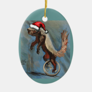 Honig-Dachs-Weihnachten Keramikornament