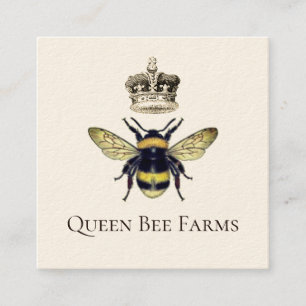 Honig der Königin Bee Crown Apiary Beekeeper Farm Quadratische Visitenkarte