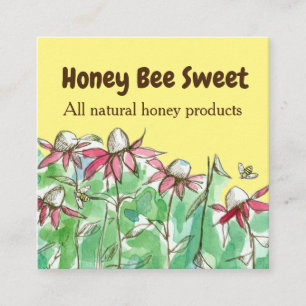 Honig für Honigbienen Blume Quadratische Visitenkarte