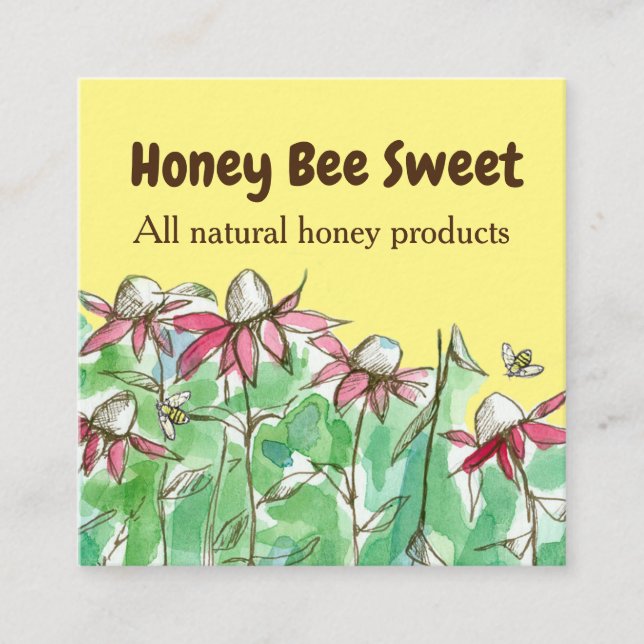 Honig für Honigbienen Blume Quadratische Visitenkarte (Vorderseite)