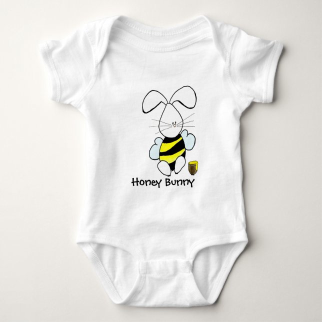 Honig-Häschen Baby Strampler (Vorderseite)