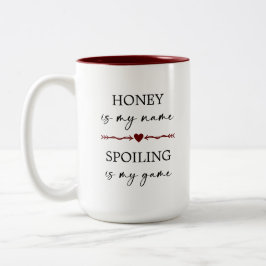 Honig ist mein Name Spoiling ist mein Spiel Foto G Zweifarbige Tasse