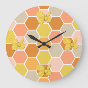 Honig-Kamm-Hummel-Bienen-Wand-Uhr Große Wanduhr